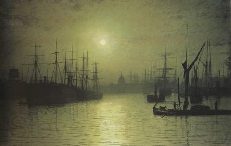 Atkinson Grimshaw rNightfall down the Thames (nn03) Spain oil painting art